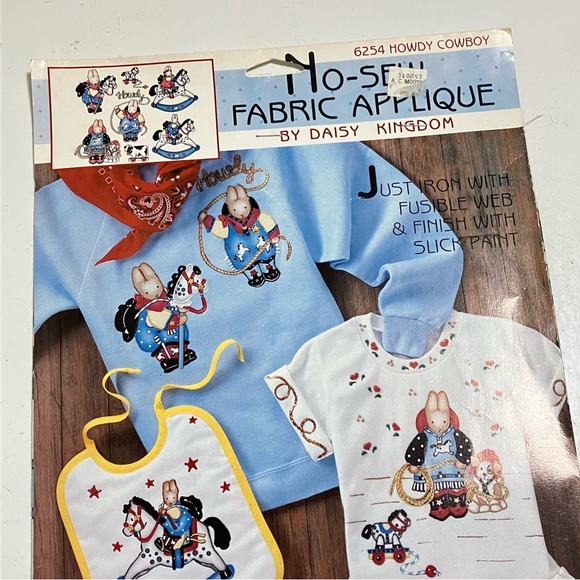 NEW Daisy Kingdom Howdy Cowboy No-Sew Fabric Applique #6254 - Picture 2 of 3